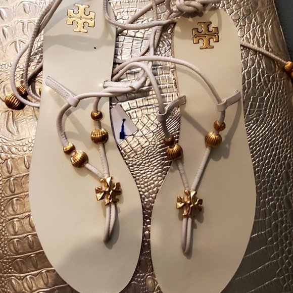 💯TORY BURCH CAPRI FLAT LACE-UP SANDAL - Picture 6 of 10